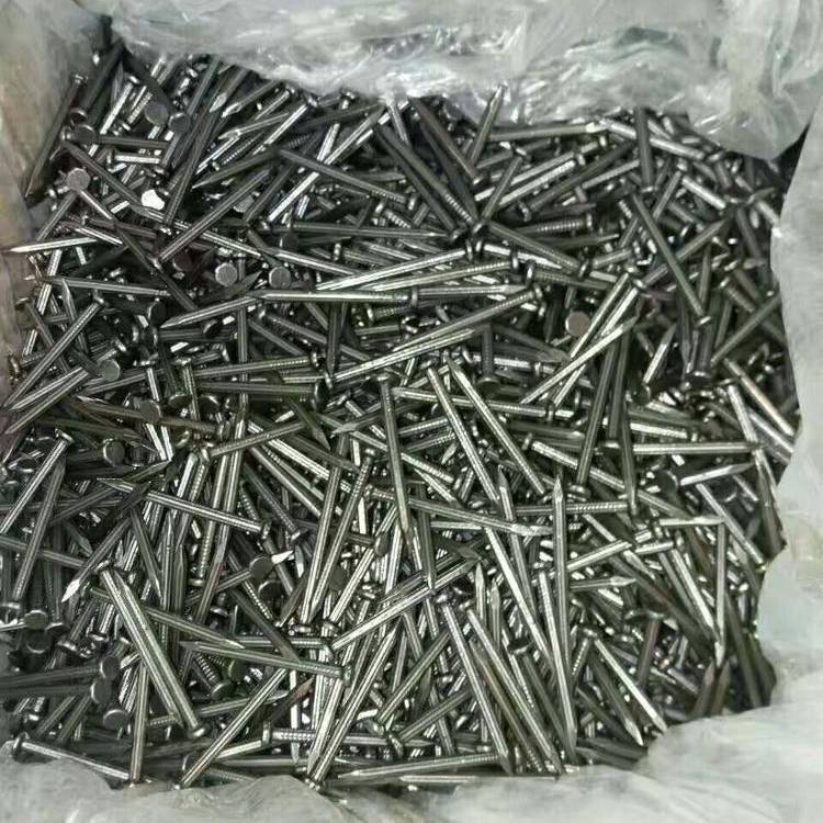 Large quantity of steel common nails packed in heavy-duty plastic bag