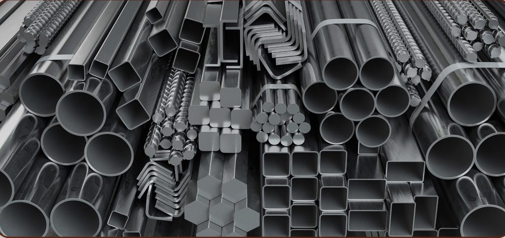Wide variety of steel pipes, tubes, rebar, angles and structural sections