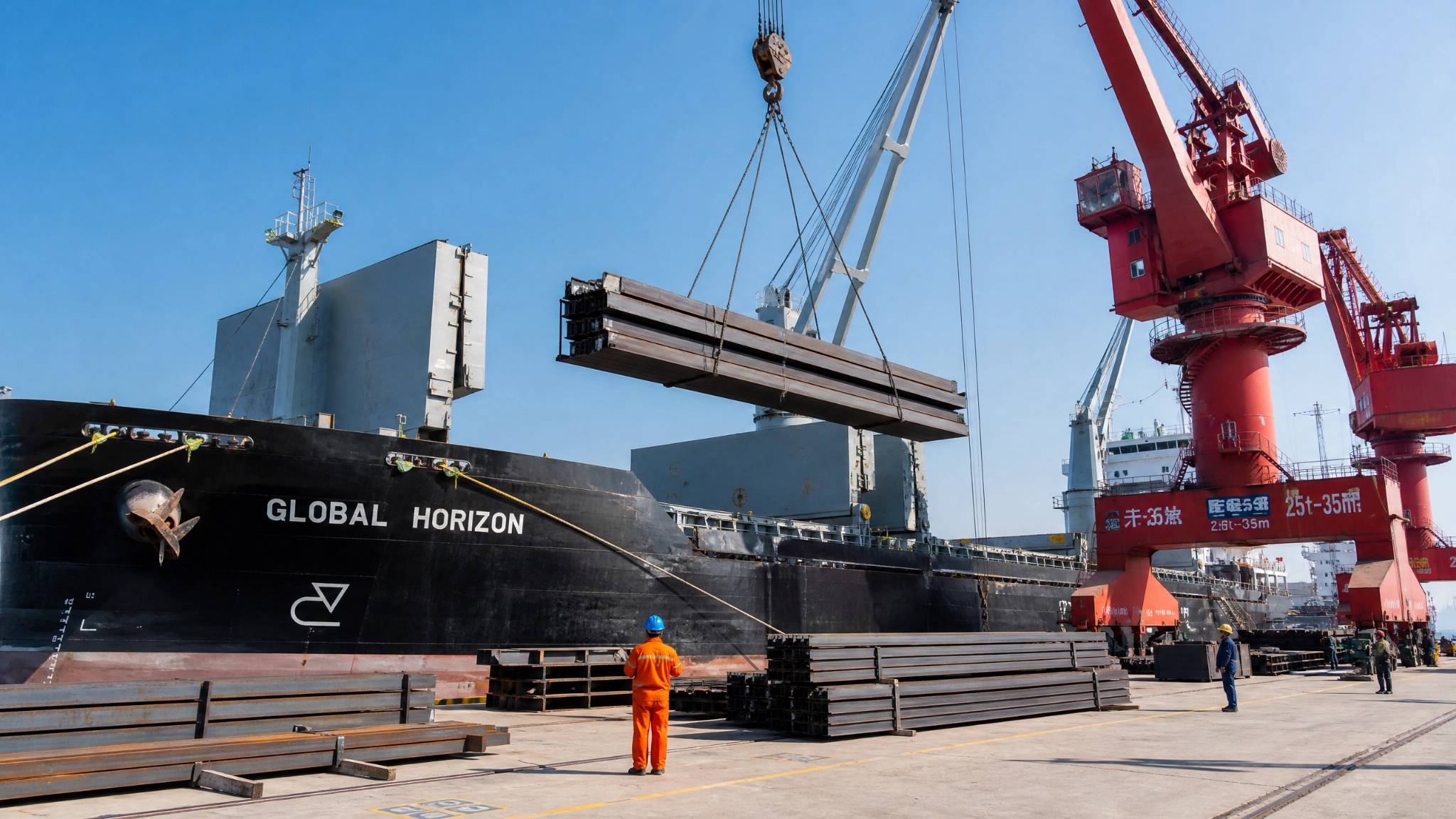  SGS inspector conducting steel quality check before CSA-compliant export shipment