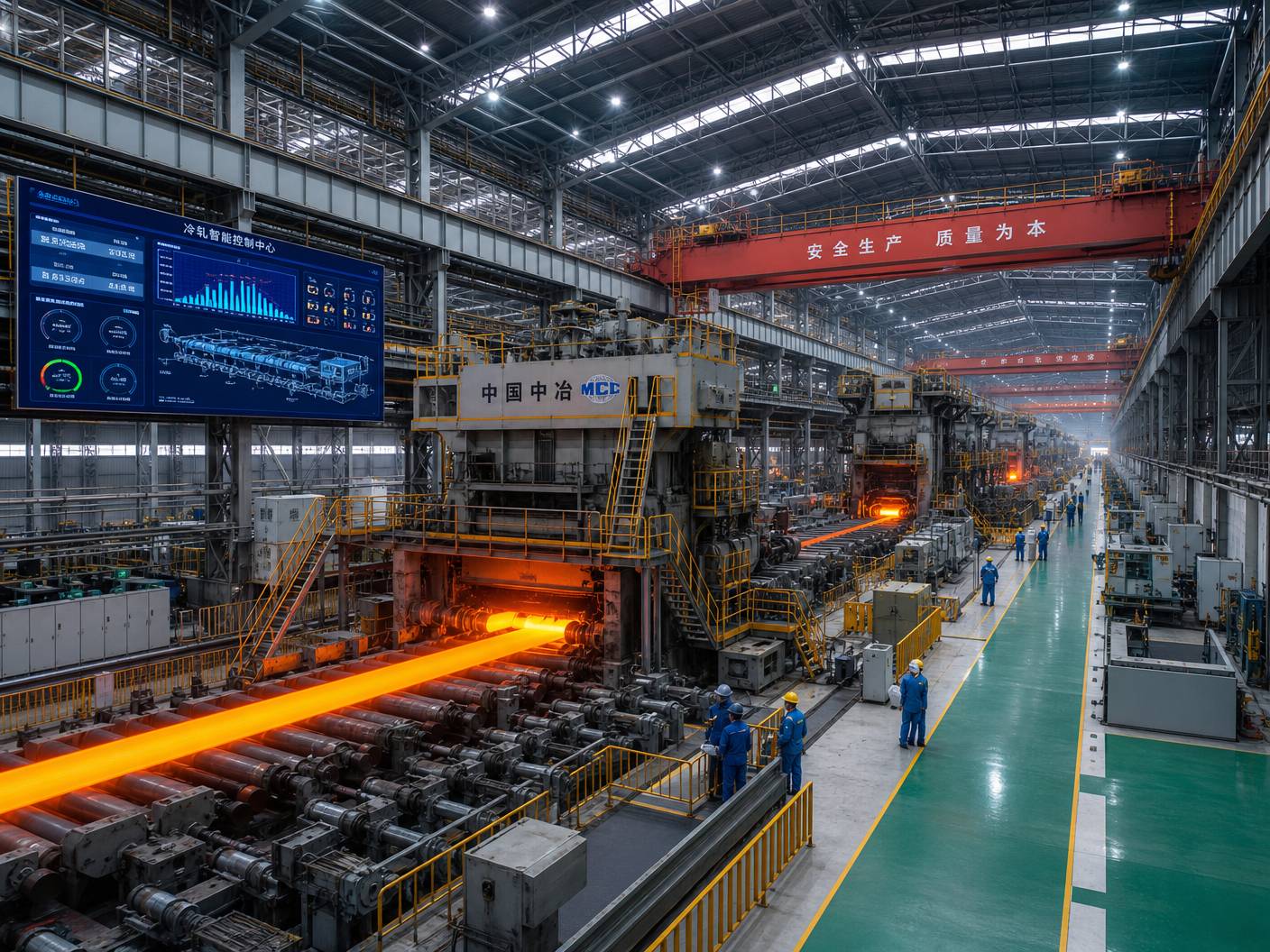 A wide view of a modern steel factory with hot-rolling mills, illustrating the advanced manufacturing process.